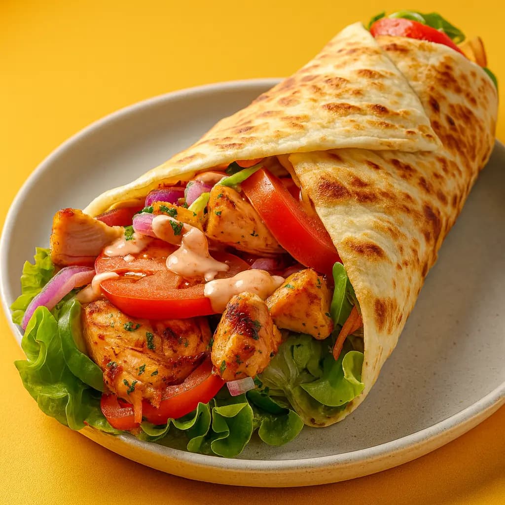 A delicious Chicken Shawarma wrap