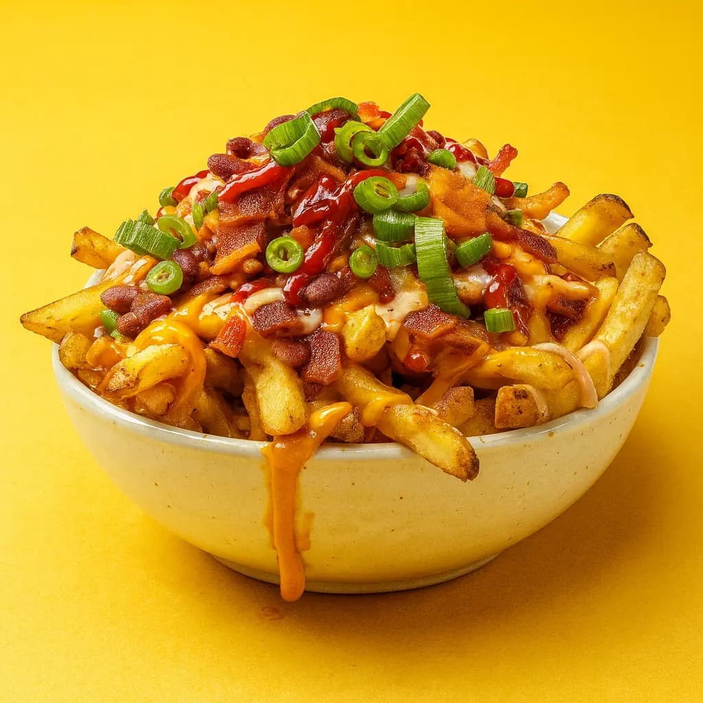 Loaded fries with toppings